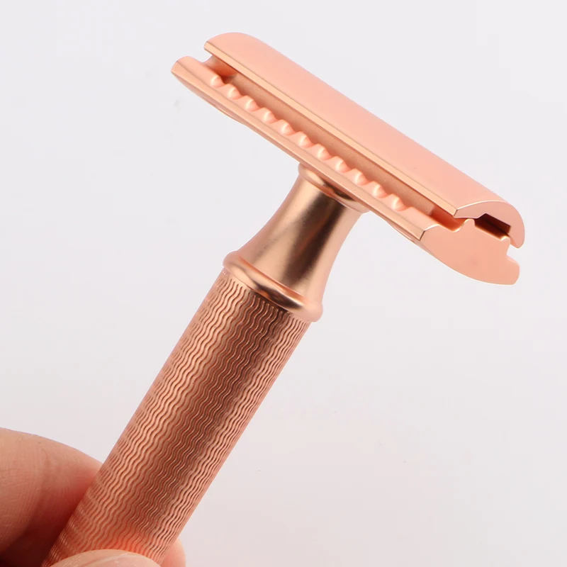 Rose gold  plastic free Safety Razor, super quality USA Razor Blades reusable Women Safety Razor