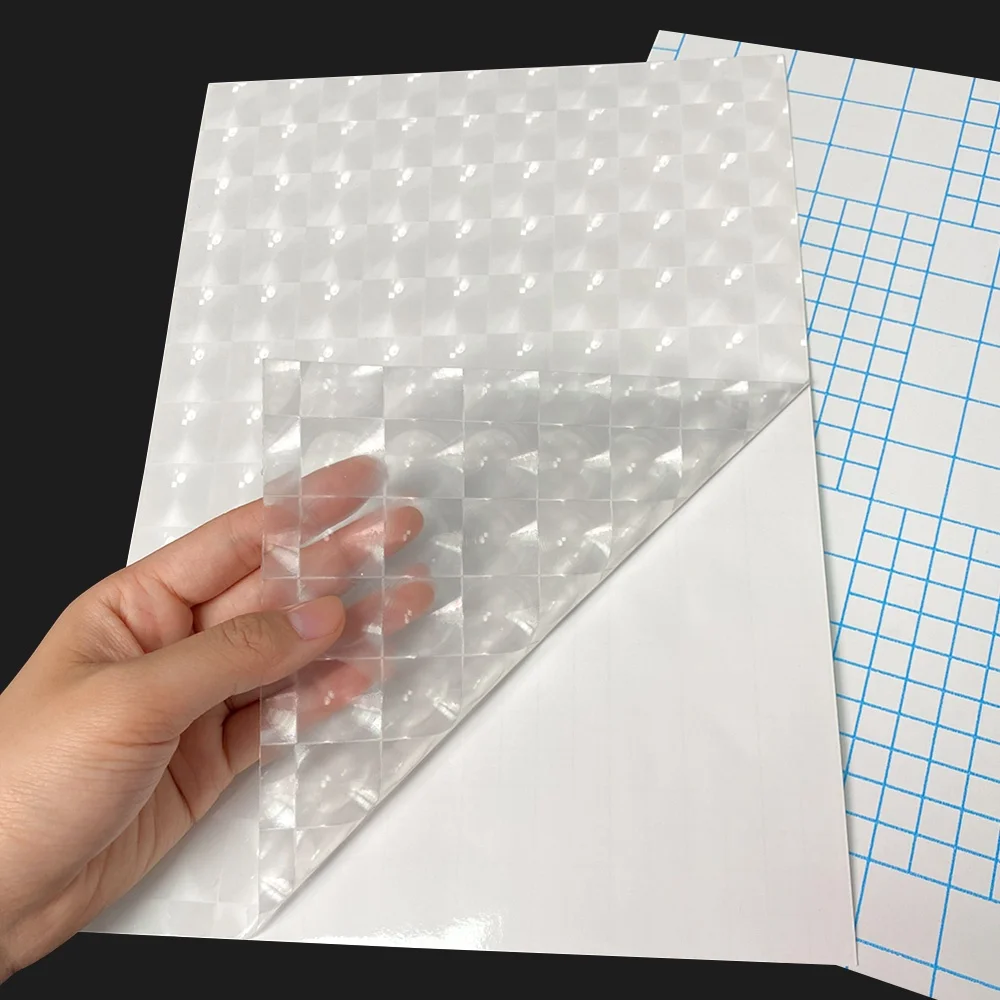 Self Adhesive Holographic Film  cat eyes Cold Lamination Film 3D Sheet Transparent Holographic Lamination Film