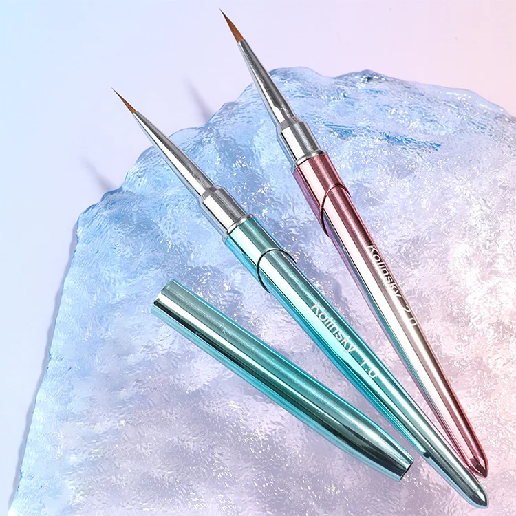 Free Logo Kolinsky Hair Liner Halo Dye Metal Watercolor Pen Nail Shop Watercolor Special Tool Premium Flower Painting Nail Brush