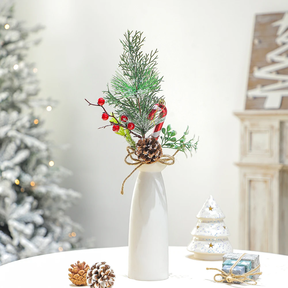 2024 New Arrive Red Fruit Bundle Branch Home Artificia 12 Designs Christmas Berries Branch Decorations