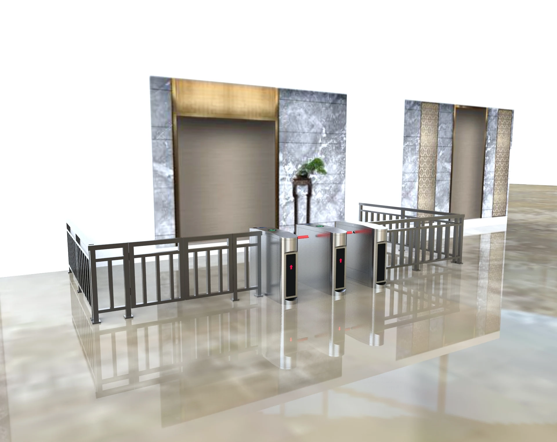 Zoo Outdoor Tourist Attractions Bar code ticket Reader waterproof 3 Arms Spin Rod Tripod Turnstile Gate