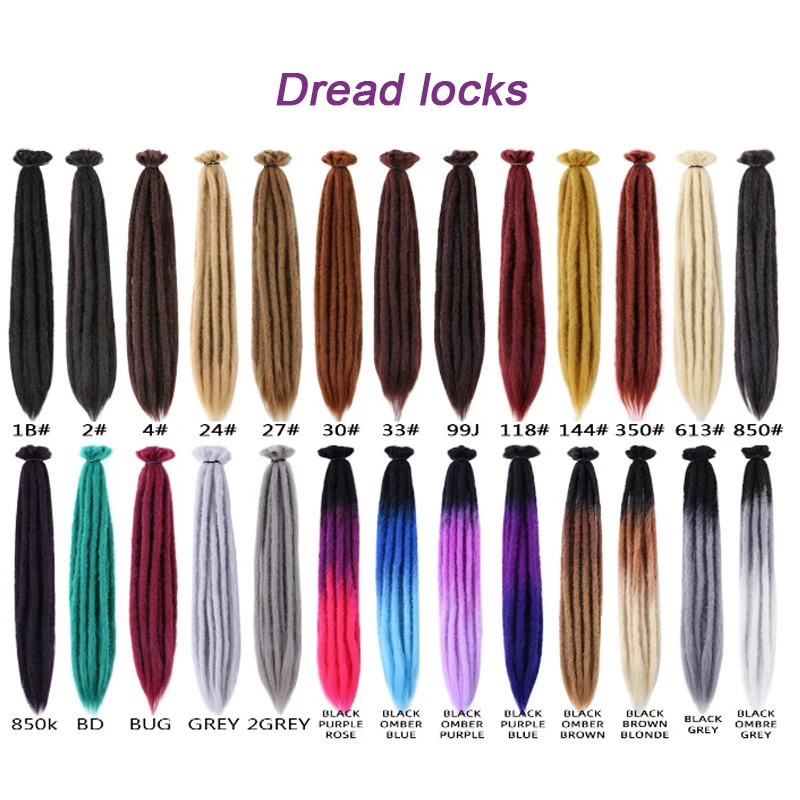 wholesale soft Faux Locs Dreadlock Extension 22 inch Handmade Soft Reggae Dreads Lock Braid For DIY