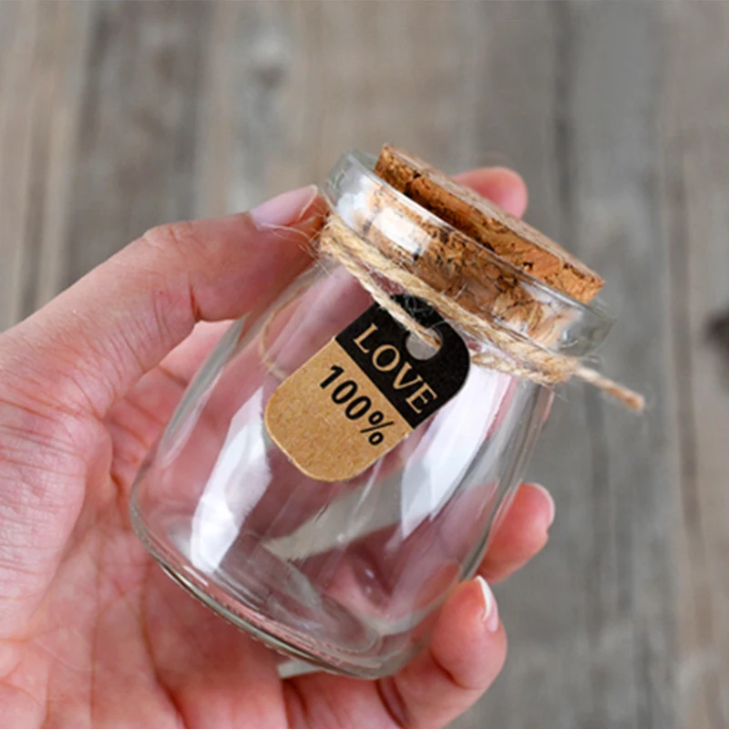 100ml Mini Wedding Decoration Glass Jar for Gift Wishing Bottle With Cork