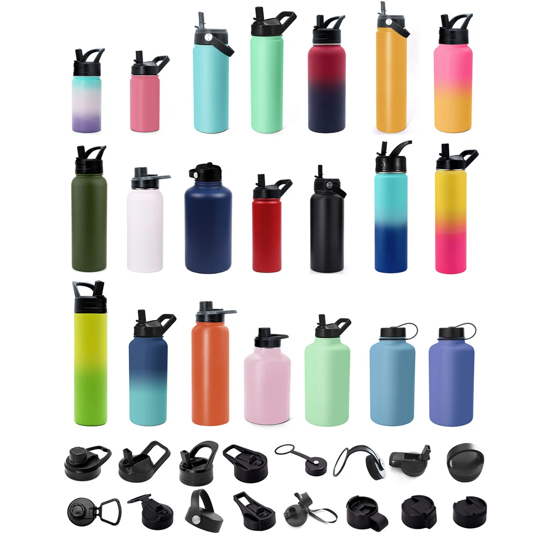 Wholesale Bulk Double Wall Drink Stainless Steel Insulated Thermal Termo Vacuum Thermos Lid Flask Water Bottle