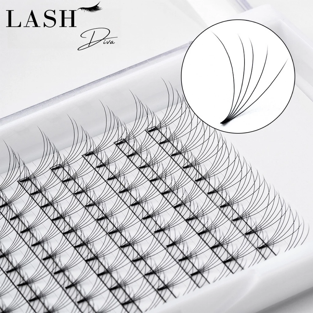 0.05mm 0.07mm Handmade Volume Short Stem Premade Fan Lashes 8-15mm Pre Made Fans