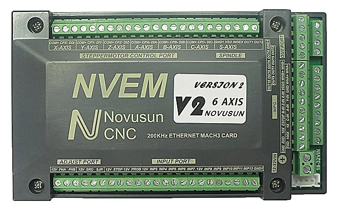 Плата управления NVEM Mach3, порт Ethernet 200 кГц для маршрутизатора с ЧПУ 3 4 5 6 осей