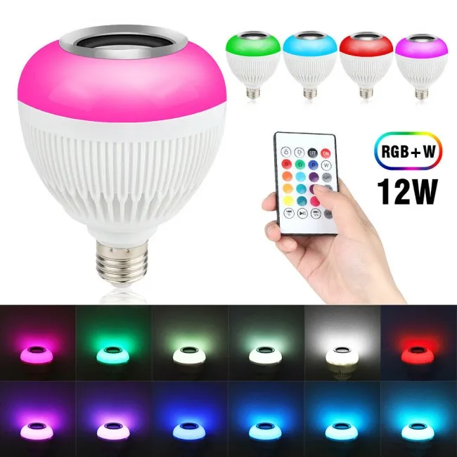 Музыкальный RGB-светильник E27 12 Вт светодиодное освещение воспроизведение музыки беспроводная лампа для дома отеля ресторана вечеринки