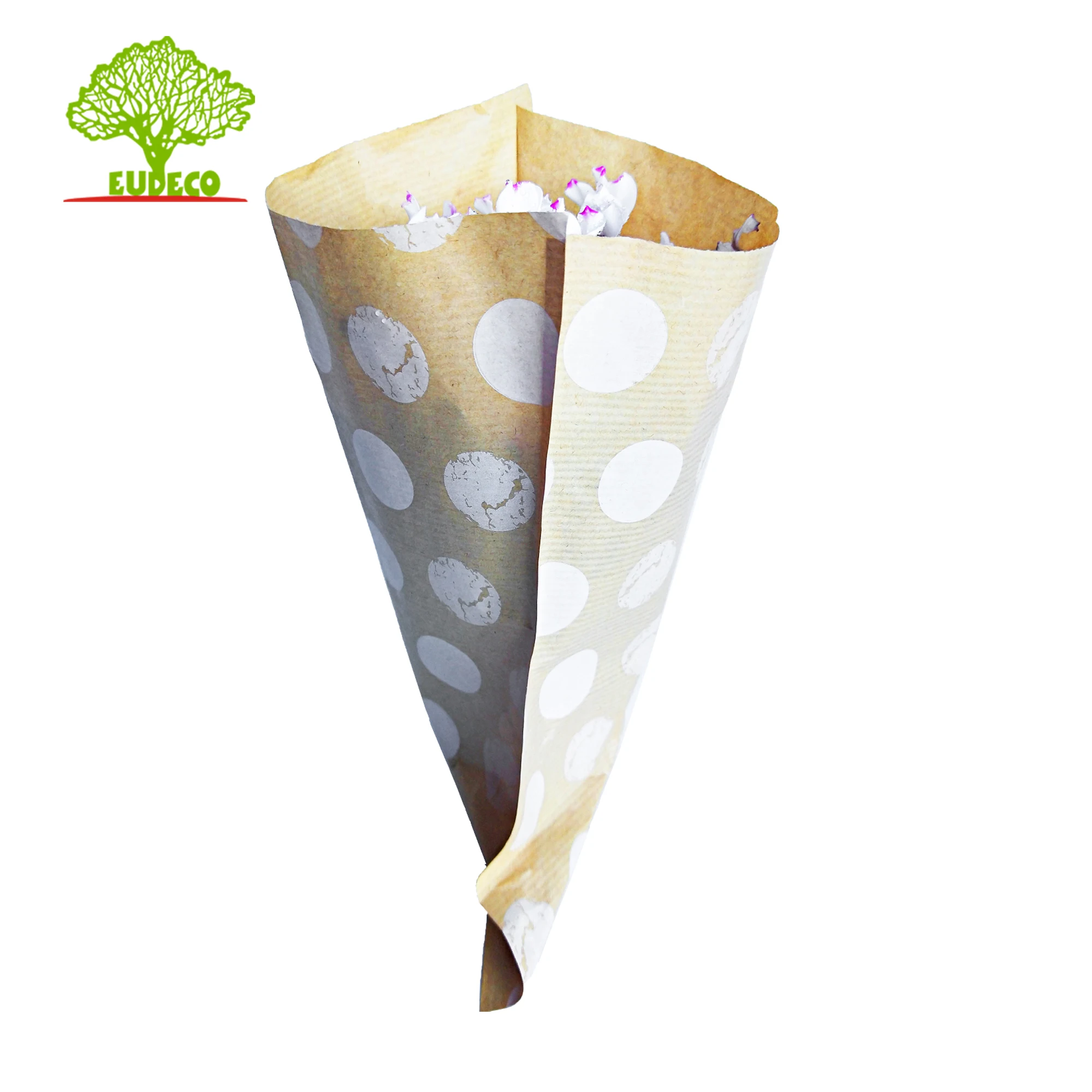 New Compostable Thick Plastic Vase Dotty Kraft Bags Making Machine Paper Pot X for Flower Household Products Coated Paper Accept