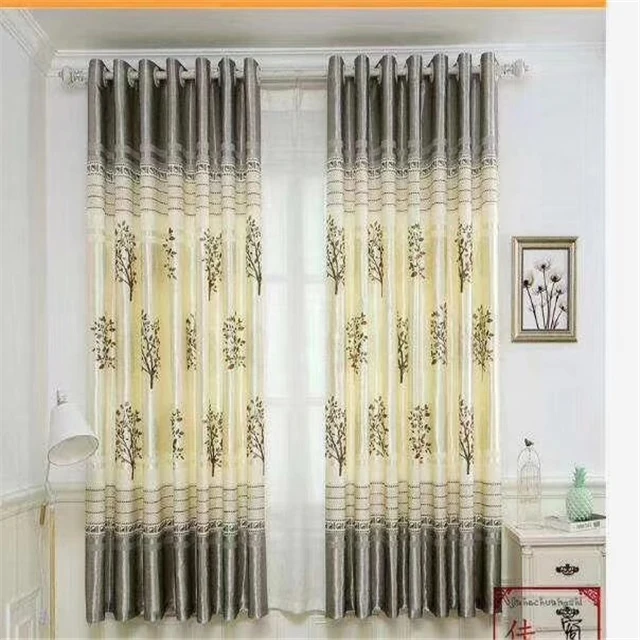 China Cheap Blackout Polyester Embroidered Printed Shade Window Curtains For Home And Hotel