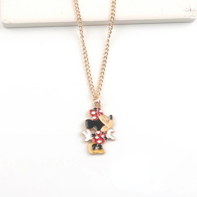 Lovely Cartoon Stitch Mouse Bear Duck Pig Design Necklace Custom Logo Metal Accessories Clothing Ornament Kids Gifts Necklaces