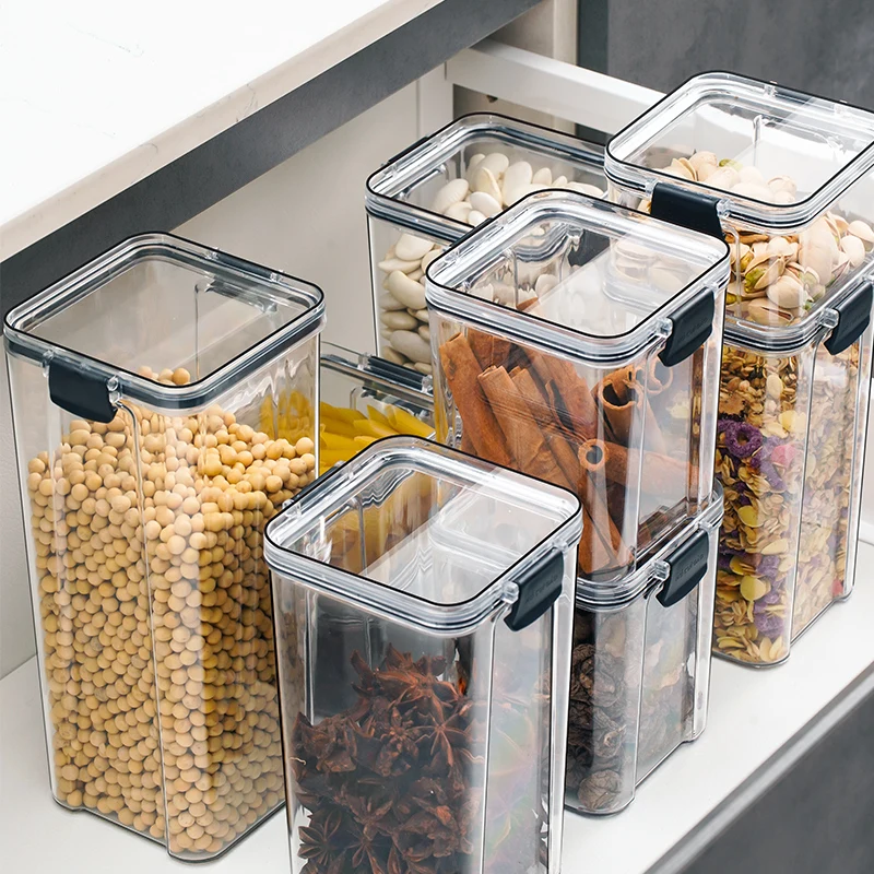 Kitchen Multigrain Storage Jar Food Container Plastic Sealed Food-Grade Jar