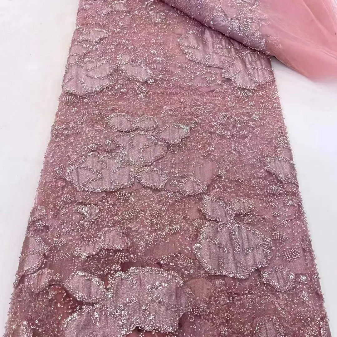 Tulle Velvet Lace Soft 100% Cotton Tulle Fabric Mesh Fabric Embroidered Textil Nigeriano Flores Naranjas