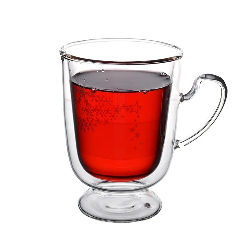 Reusable clean and safe Borosilicate Glass Cup Double Wall Glass Coffee Cup Juice Cup