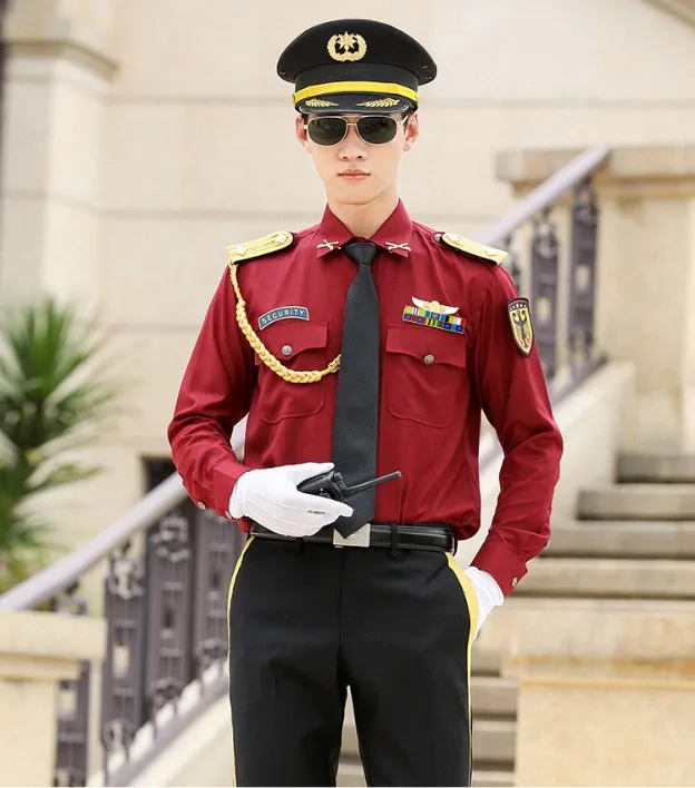 С длинными рукавами; Блуза для школьной формы охранник униформа для мужчин