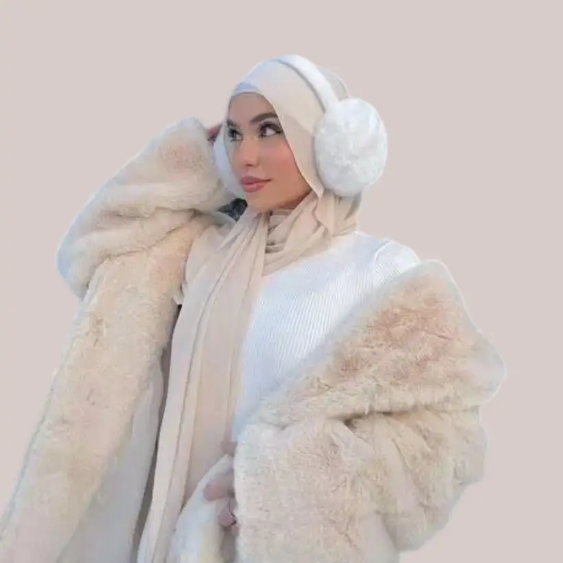 Latest fashion  fuzzy  faux ear muff  winter women accessories ear protector for ladies