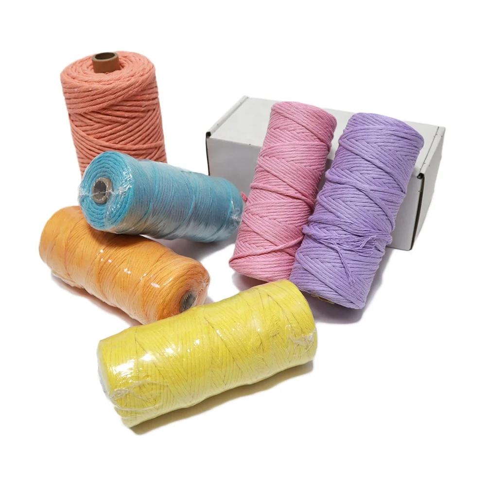 Хлопковая веревка ручной работы, настенное плетение, хлопковый шнур для макраме в стиле бохо, 3 мм/4 мм/5 мм