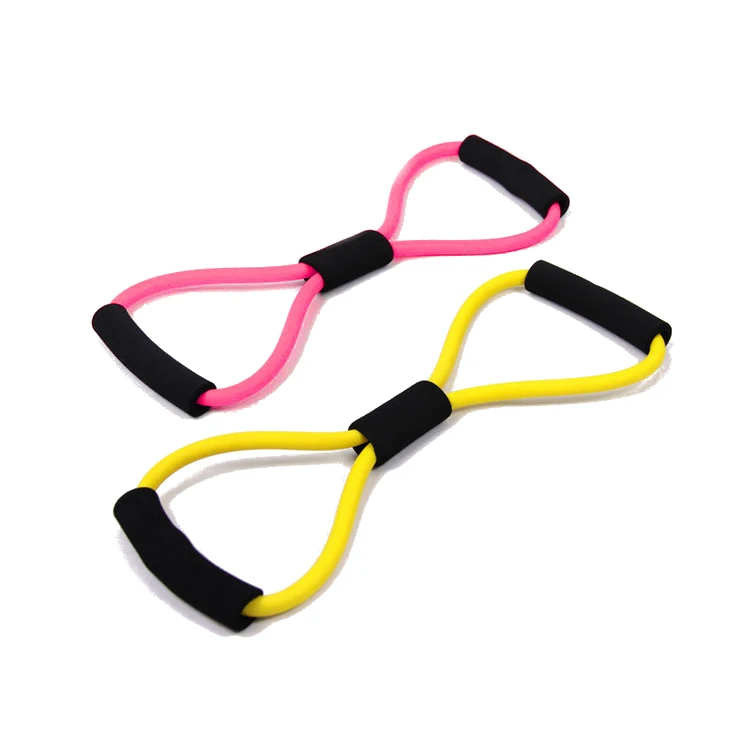 
Elastic Latex Chest Stretcher Resistance Exercise Tubing Exerciser With Foam Handle 