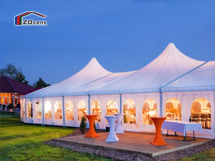 White Party High Peak Waterproof Pagoda Tent For Outdoor Events