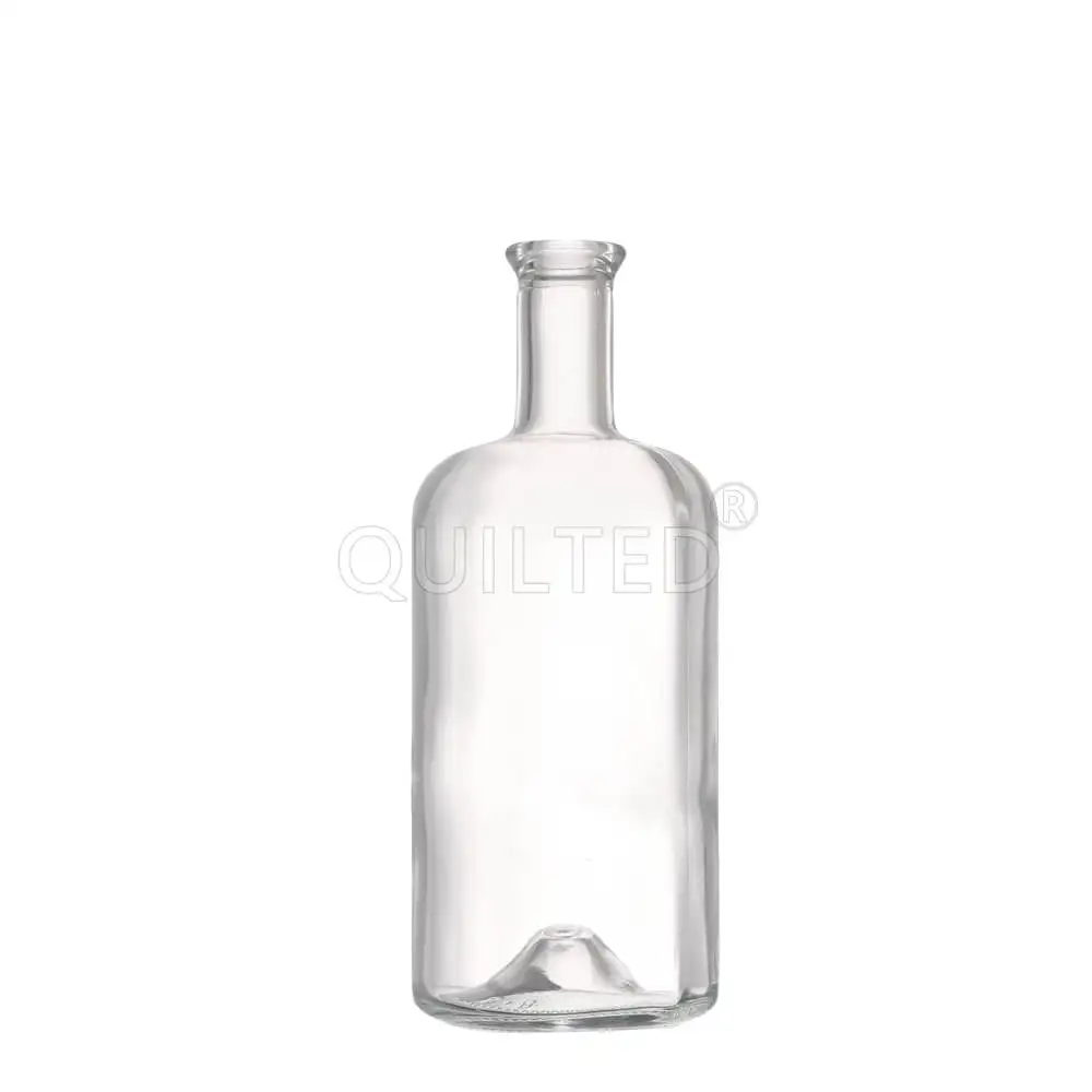 Wholesale 375ml 750ml Glass Spirit Bottle Gin Whisky Rum Vodka Wine Glass Bottles With Stopper Cork