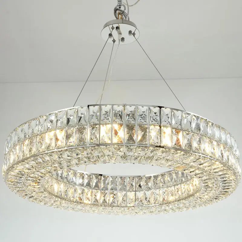 Nordic modern light luxury restaurant lighting round crystal chandelier