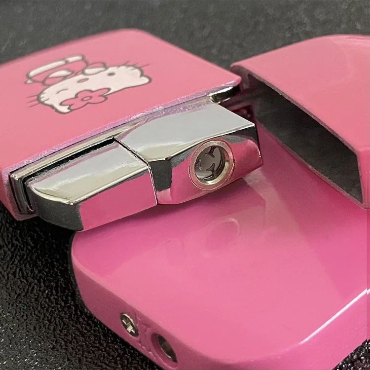 Оптовая продажа розовая Зажигалка Hello Kitty ветрозащитная зажигалка с розовым пламенем подарок для