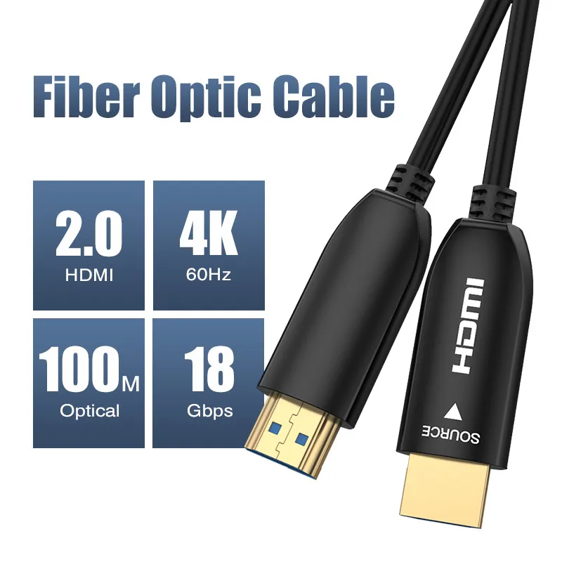 Пользовательский логотип 18 Гбит/с 4K/60 Гц Оптическое волокно HDMI 4K кабель HDMI2.0