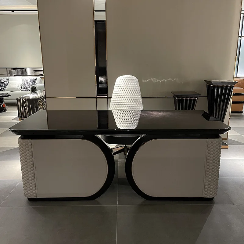 Luxury office furniture high end wood veneer ceo office desk manager office desk manager table for company ceo room