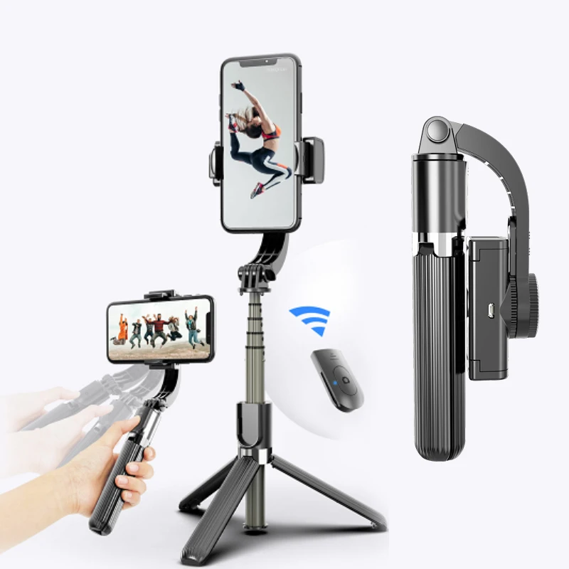 
New Arrival 1 Axis Gimbal Stabilizer Selfie Stick Tripod with Wireless Remote Bluetooth selfie stick for Smartphone 