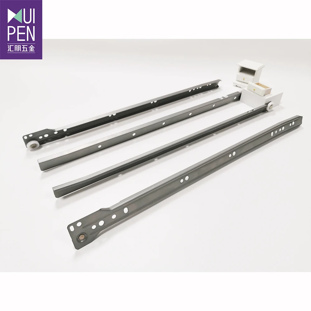 Factory price powder coated paint telescopic channel ball bearing push to open drawer slide soft close  extension  drawer runner