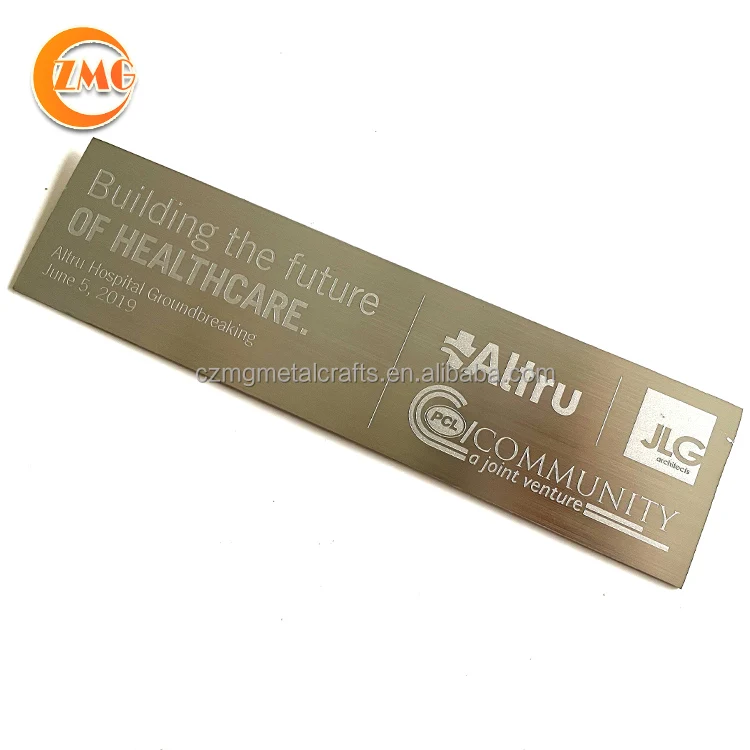 high grade custom shape shiny/matte engraved gold mirror metal stickers personalized metal logo label tag