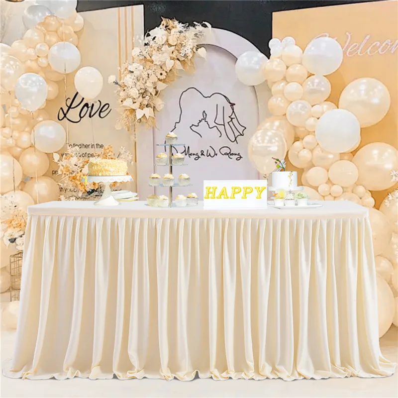 Dessert wedding table layout shooting solid color table surround party layout table skirt