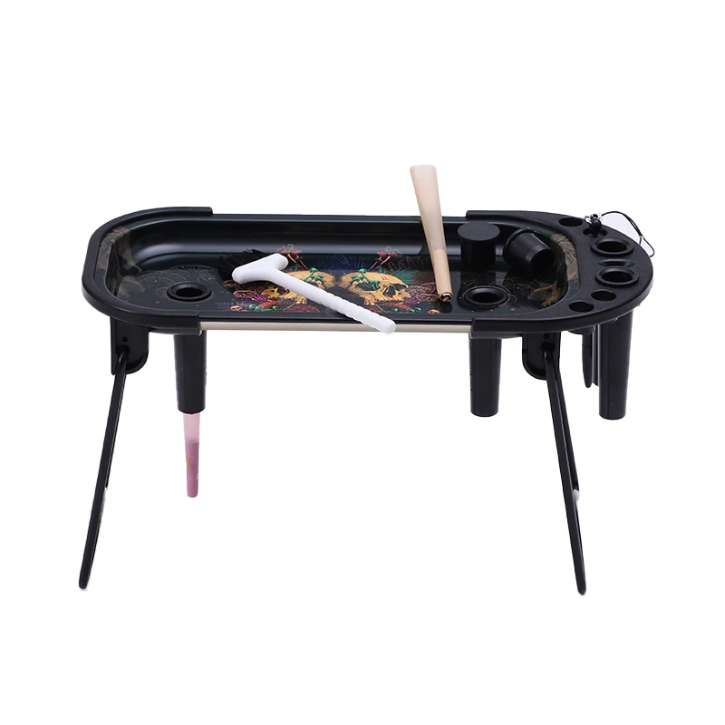 2024 Hot Herb Tobacco Smoke Serving Tin Tray Metal Rolling Tray Set  with Filling Function