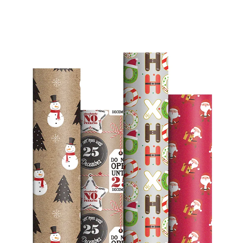 Wholesale Custom beautiful Roll christmas gift wrapping paper for Wedding Birthday Holiday Baby Shower Wrap