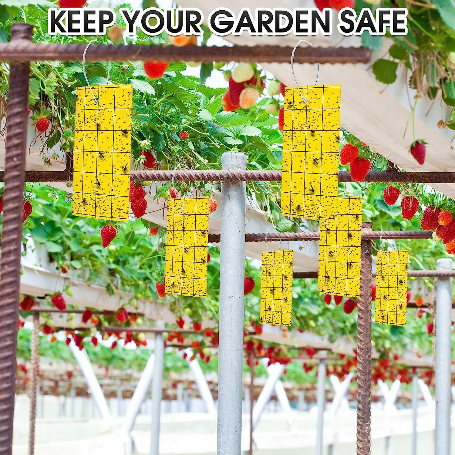 Dual-Sided Yellow Sticky Gnats Glue Paper Board Flying Insect Traps for Whiteflies Aphids Outdoor