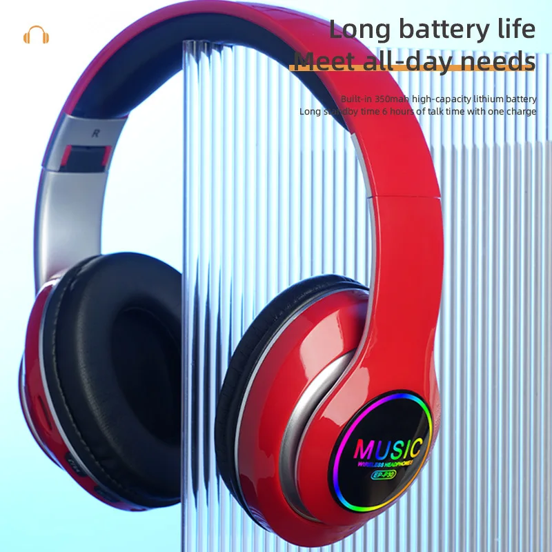 P30 Sports Folding Card LED Headset with Dynamic Vocalism Principle Mobile Phone Travel Use Digital Display Battery Indicator