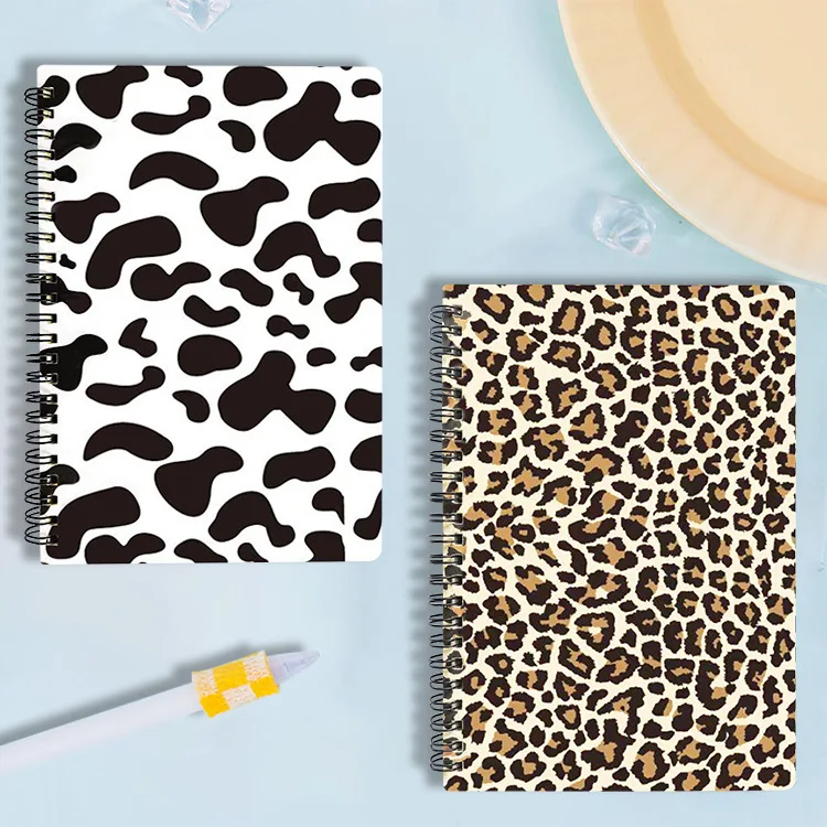 A5 Kawaii personalizados cuadernos para estudiantes espiral cuadernos universitarios leopard print notebook
