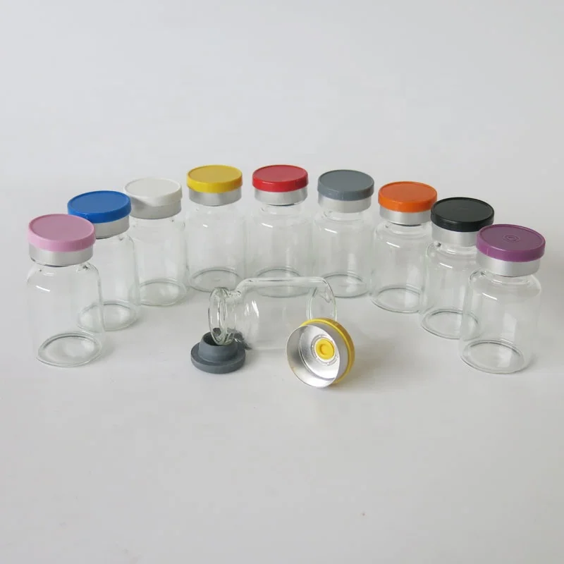 Hot 10ML Clear Injection Vial  Medicine Glass Bottle With Different Color Flip Off Cap Serum Bottle