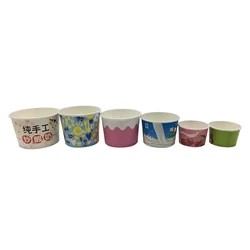 Takeaway Biodegradable PE Coated Customized Disposable 3oz Ice Cream Paper Cups With Lids