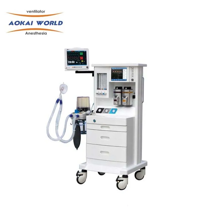 5.7 inch High Definition LCD Screen Display Anesthesia Machine with Ventilator for sale