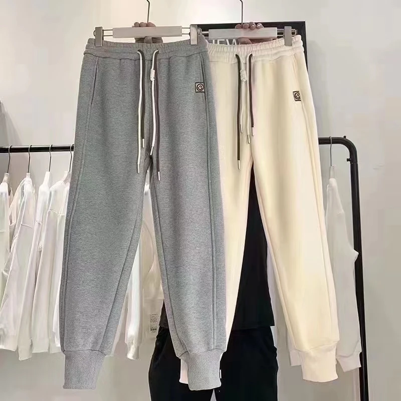 Осенние спортивные штаны женские свободные повседневные брюки с завязками широкие для фитнеса занятий спортом