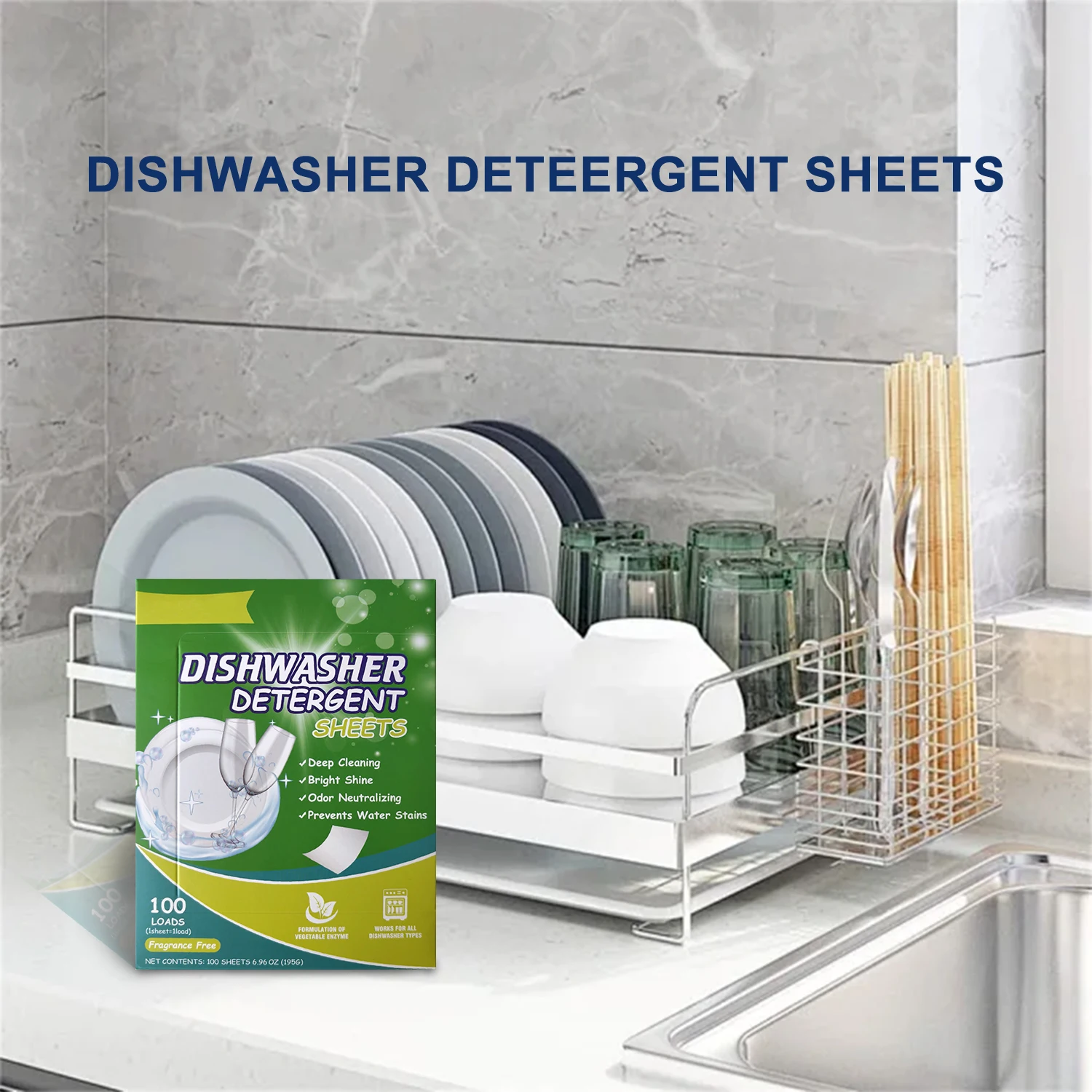 Hot sales Eco-friendly dishwashing sheets Dish Washing Strips Dishwashing Tablet Sheet Biodegradable Dishwasher Tablet