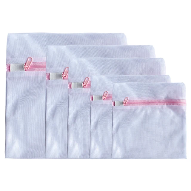 Reusable Mesh Pouch Washing Machine Laundry Mesh Bag Wash Bag pink Laundry Bag