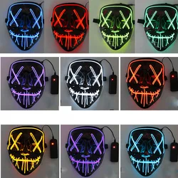 Cosplay Glowing In The Dark Mask Scary Halloween Mask LED Light Up LED Neon Halloween Mask ECOPARTY
