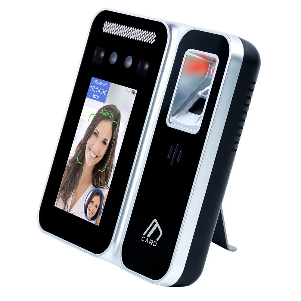 Live Face Detection Biometrics AI Face Time Attendance Machine Fingerprint Access Control System RFID Card With WiFi TCP/IP