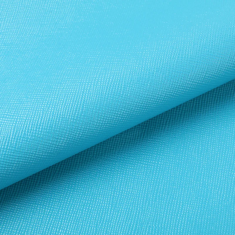 In Stock 0.5mm Small Cross Pattern Pvc Abrasion Resistant Saffiano Synthetic Leather