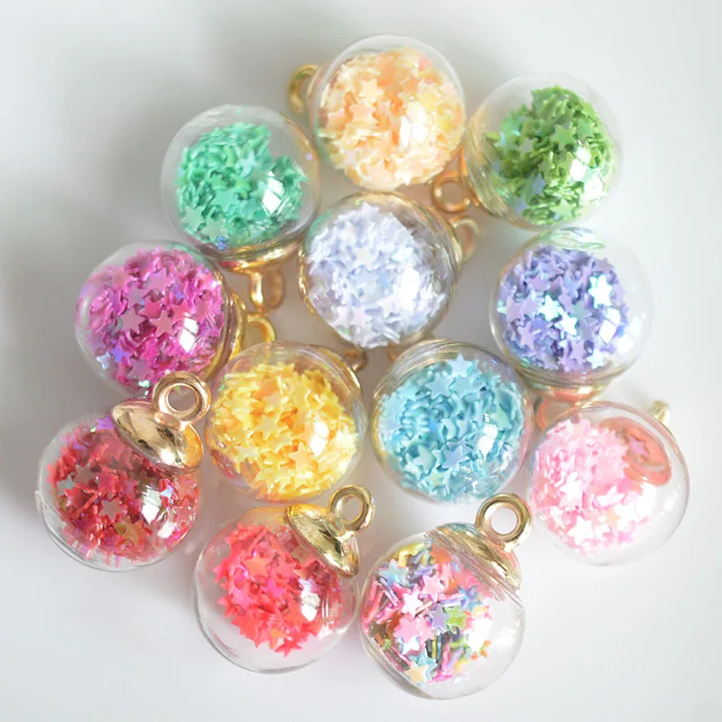 Customization 16mm Glass Pendant Crystal Charms Round Glass Ball Pendant