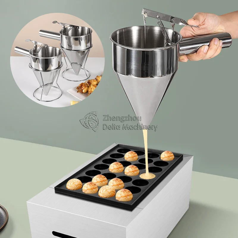 Food Gradetaiyaki Taikoyaki Pancake Waffle Cake Batter Disperser Pancake Octopus Ball Funnel With Stand For Sale