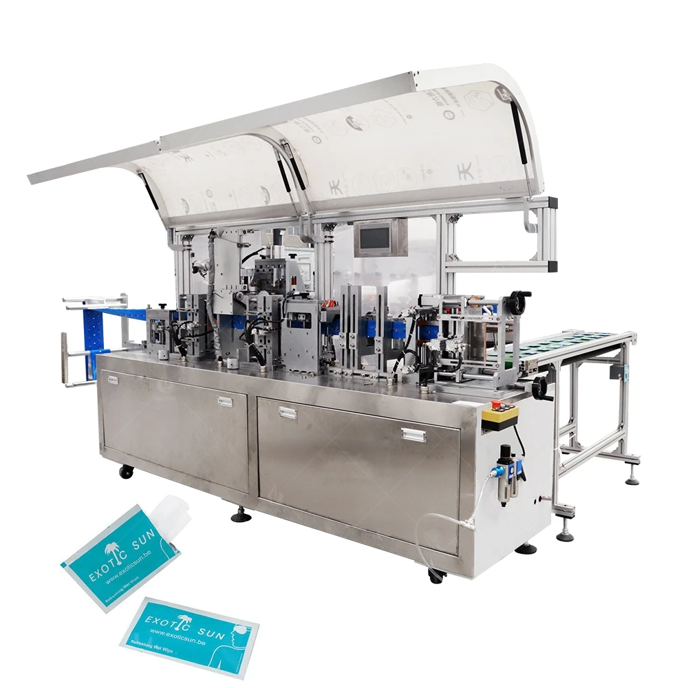 SUNY Manufacturing Single Sachet Wet Wipe Napkin Tissue Making Packing Machine