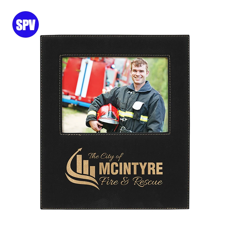 Personalized Logo Laserable Leatherette PU Leather Photo Frame
