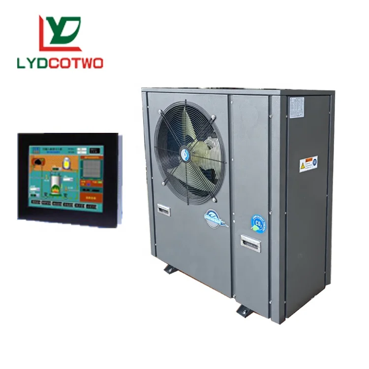 Household pipeless small integrated electric CO2 high temperature water source heat pump